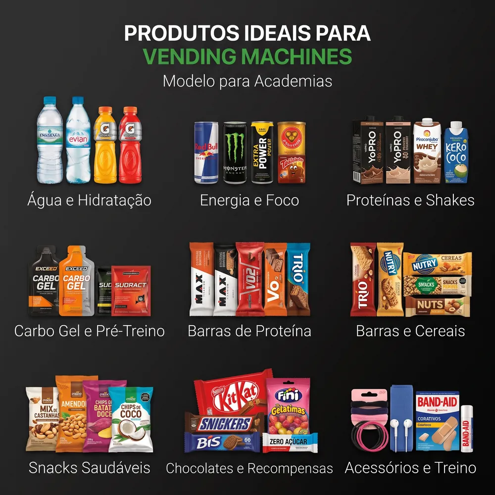 Ilustração de vending machine em academia