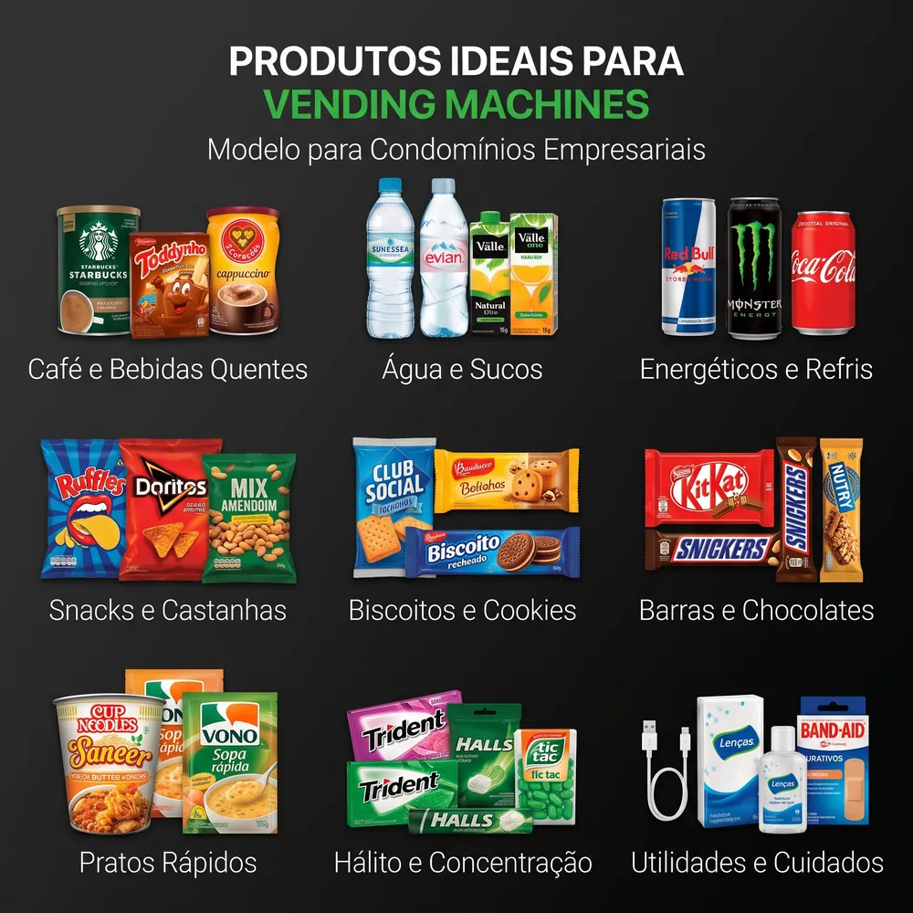 Ilustração de vending machine em condomínio empresarial