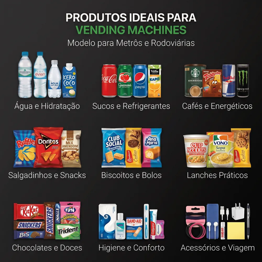 Ilustração de vending machine em estação de metrô ou rodoviária
