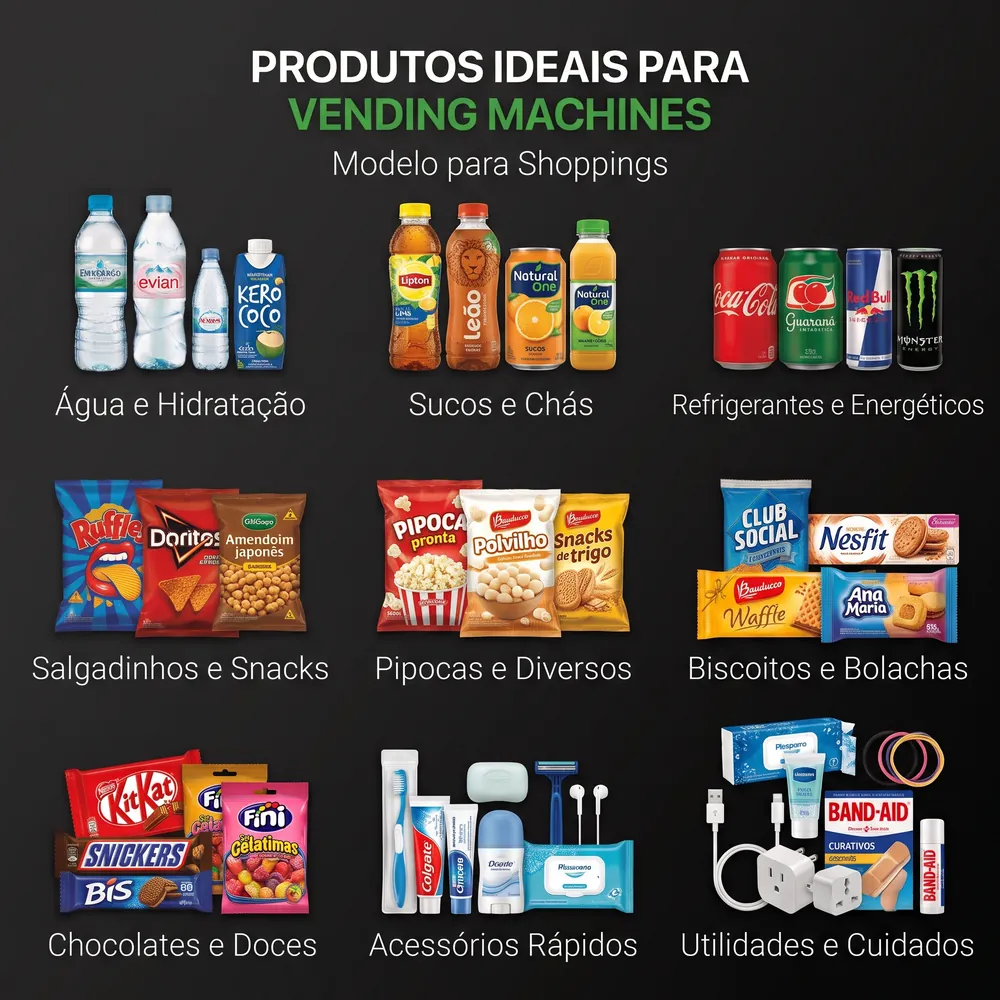 Ilustração de vending machine em shopping