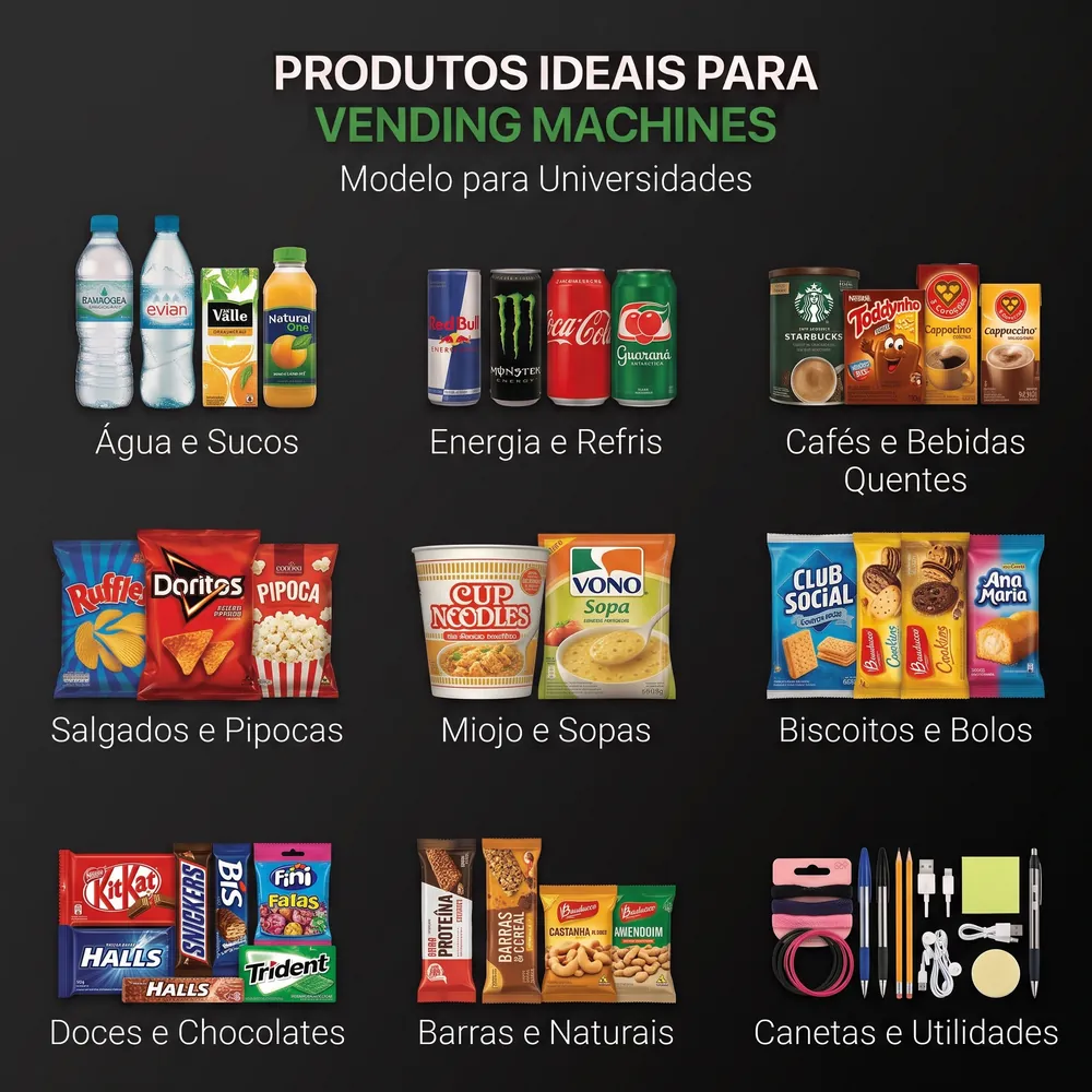 Ilustração de vending machine em universidade